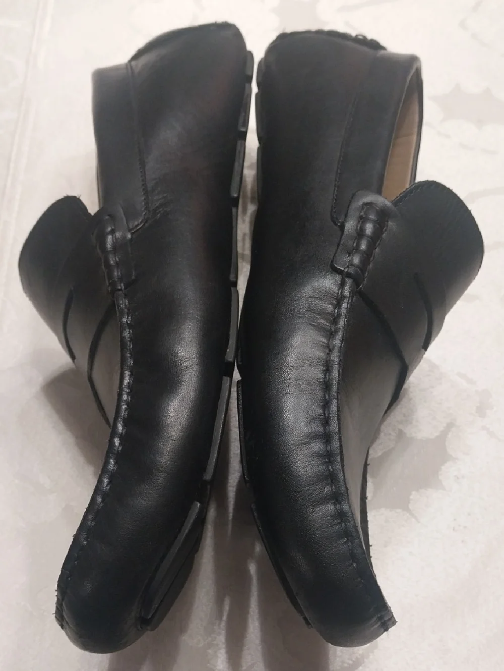 Vince Camuto Esmail Driving Loafers Men's 11.5M Black Leather Moccasin Stitching